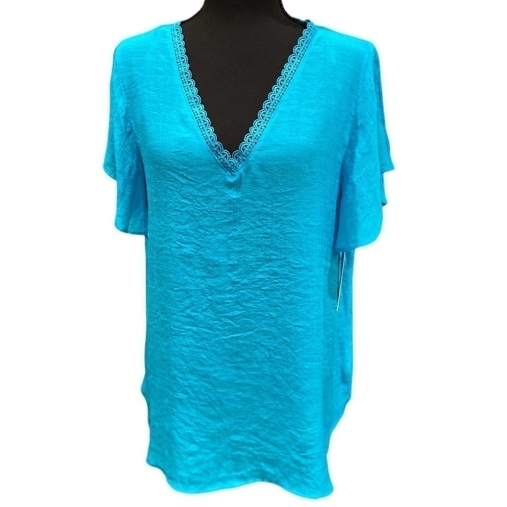 COUNTERPARTS Turquoise Top Size Large